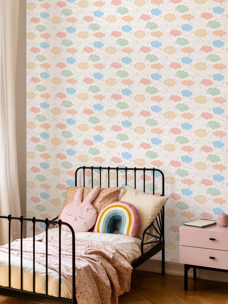 Hoopla Walls Pink Fluffy Clouds wallpaper 10m - British product
