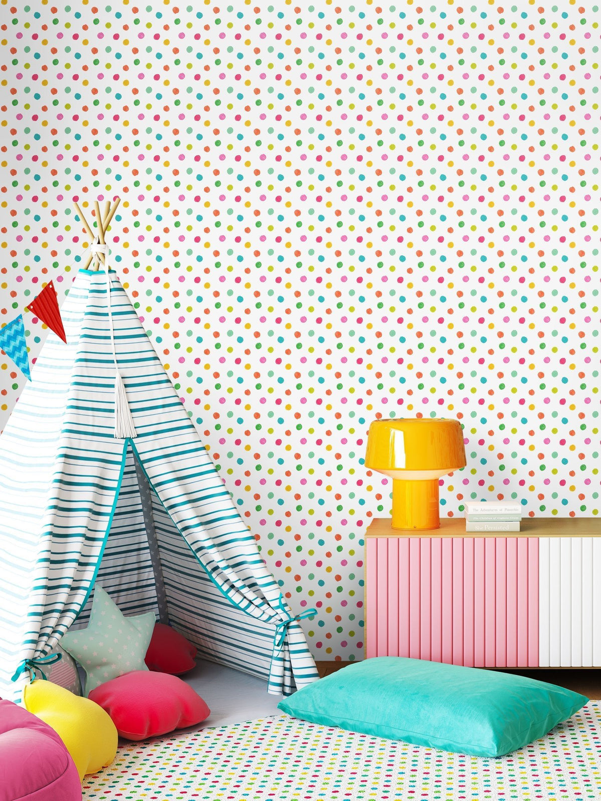 Hoopla Walls Pink Dotty 10m Wallpaper