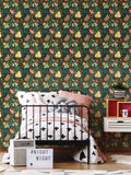 Hoopla Walls Black Bug Garden 10m Wallpaper
