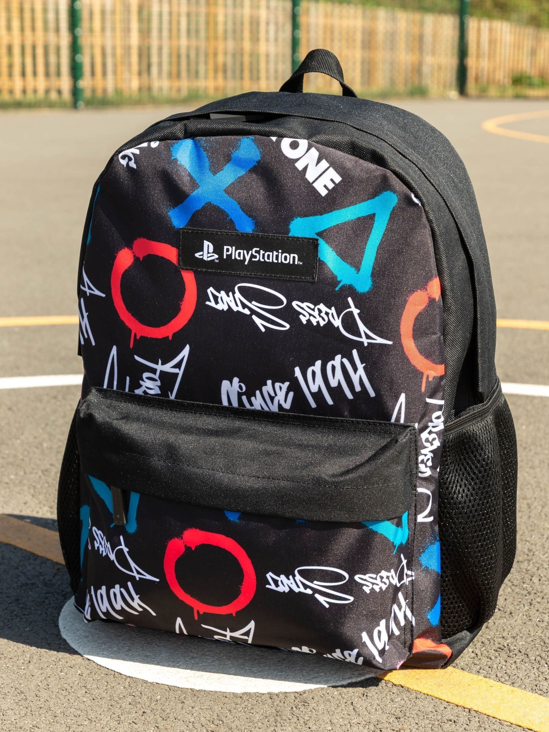 PlayStation multicoloured logo backpack, imported from the UK
