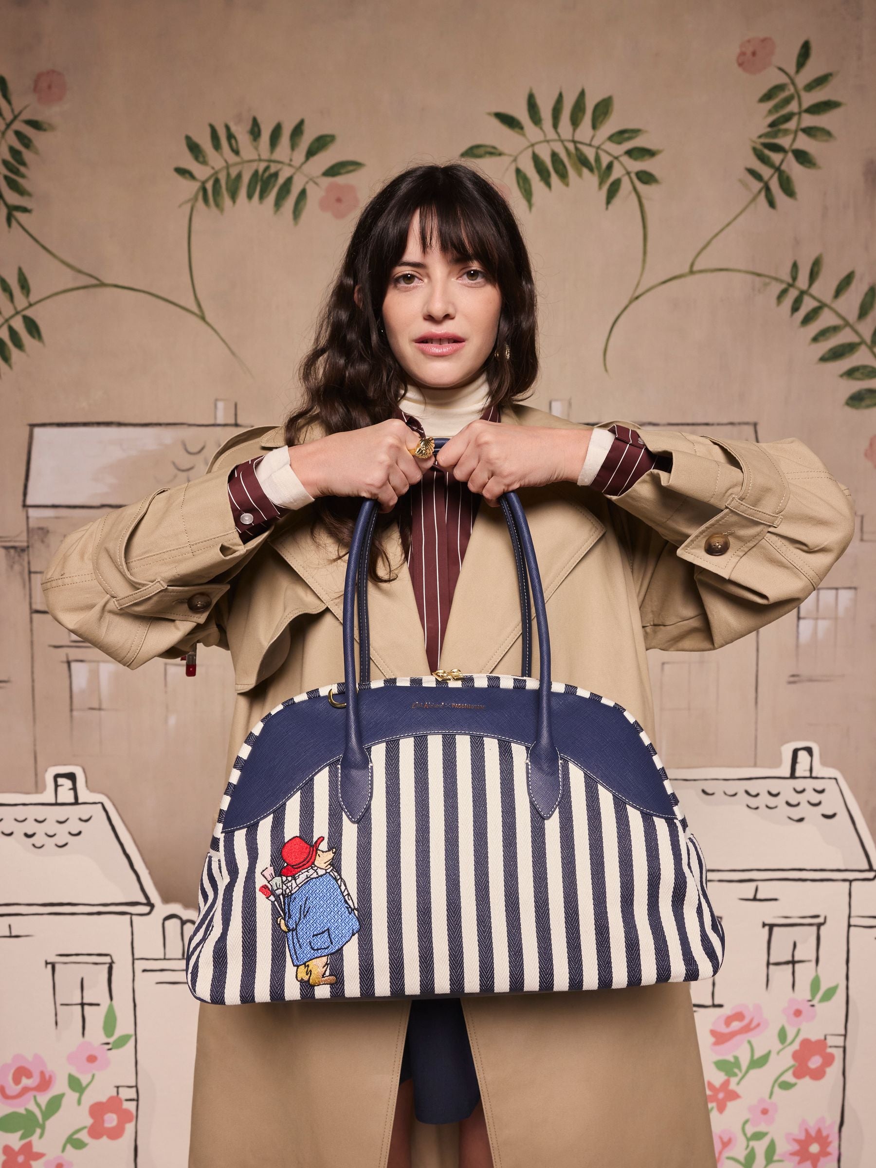 Cath Kidston Navy Paddington Stripe bowling holdall - British product