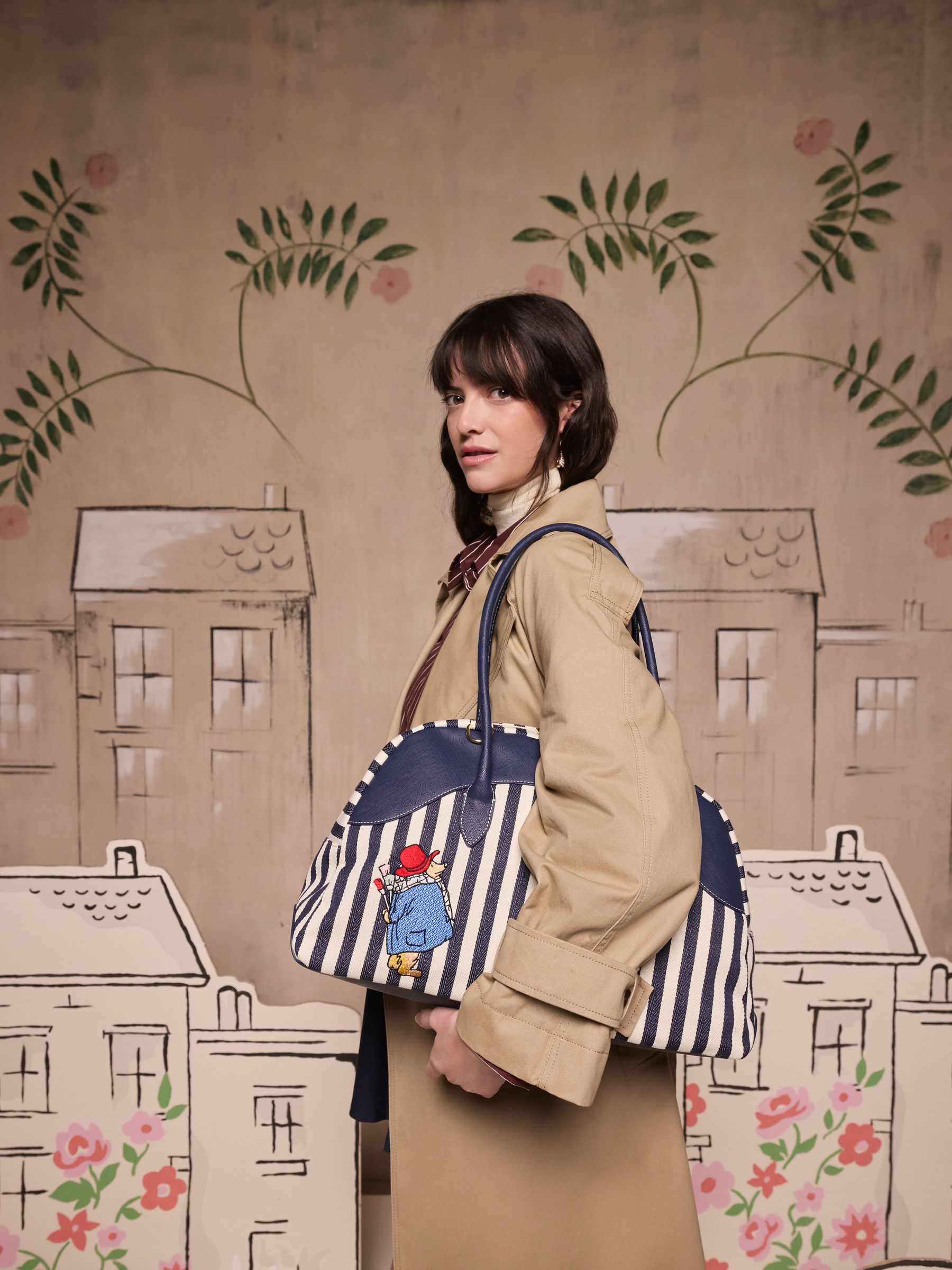Cath Kidston Navy Paddington Stripe bowling holdall - British product