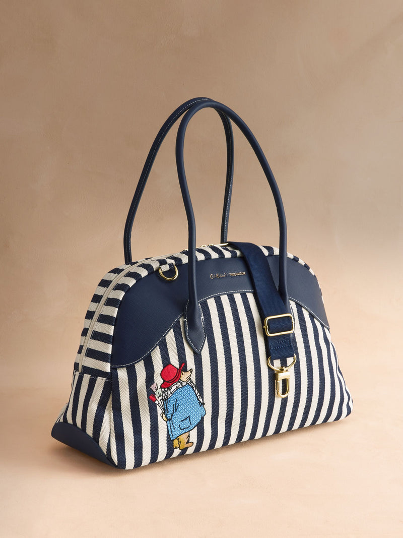 Cath Kidston Navy Paddington Stripe bowling holdall - British product