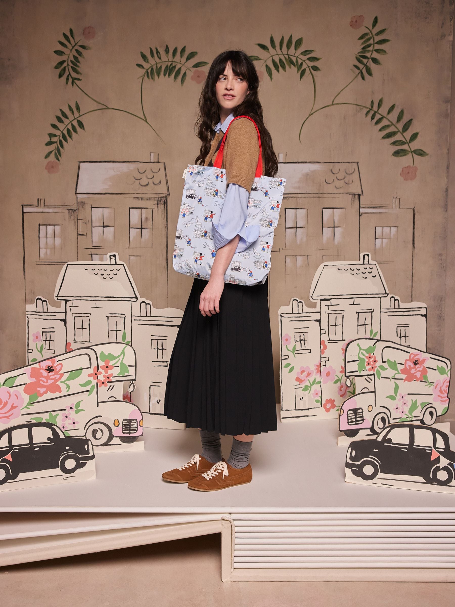 Cath Kidston Blue Paddington London small foldaway tote bag (British brand)