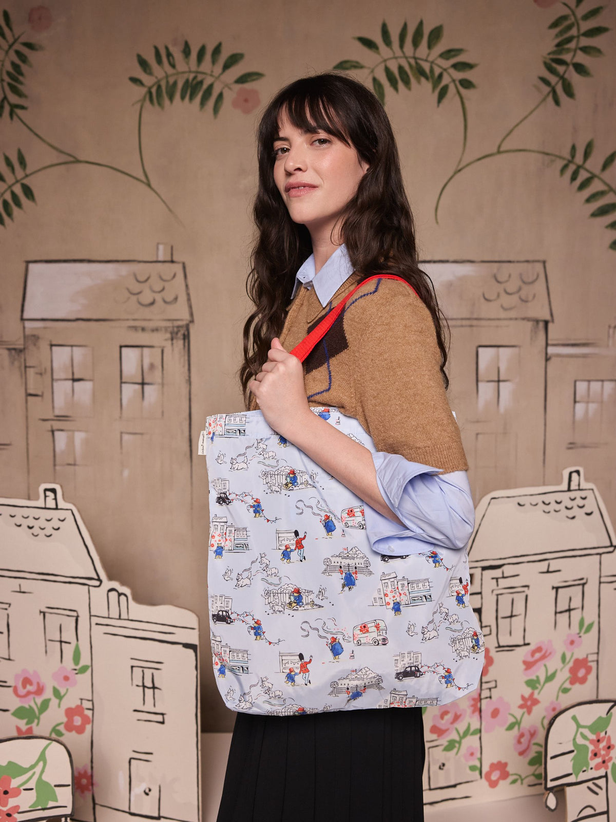 Cath Kidston Blue Paddington London small foldaway tote bag (British brand)