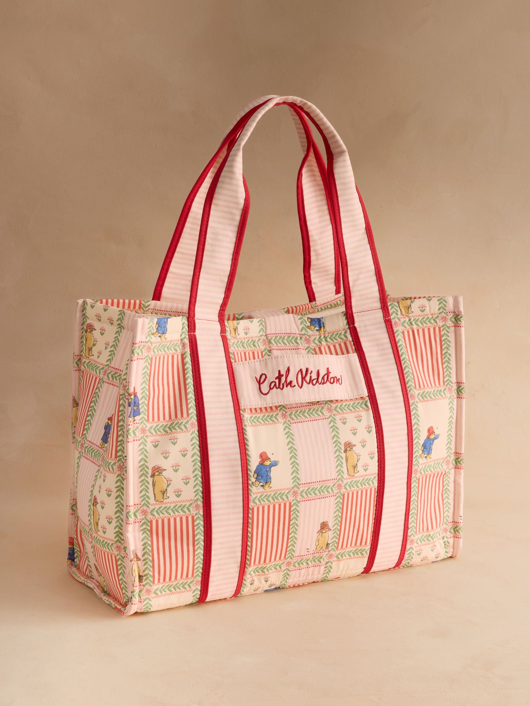 Cath Kidston pink Paddington patchwork quilted shopper bag, imported from the UK