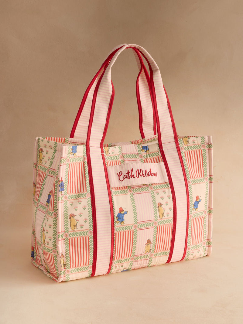 Cath Kidston pink Paddington patchwork quilted shopper bag, imported from the UK