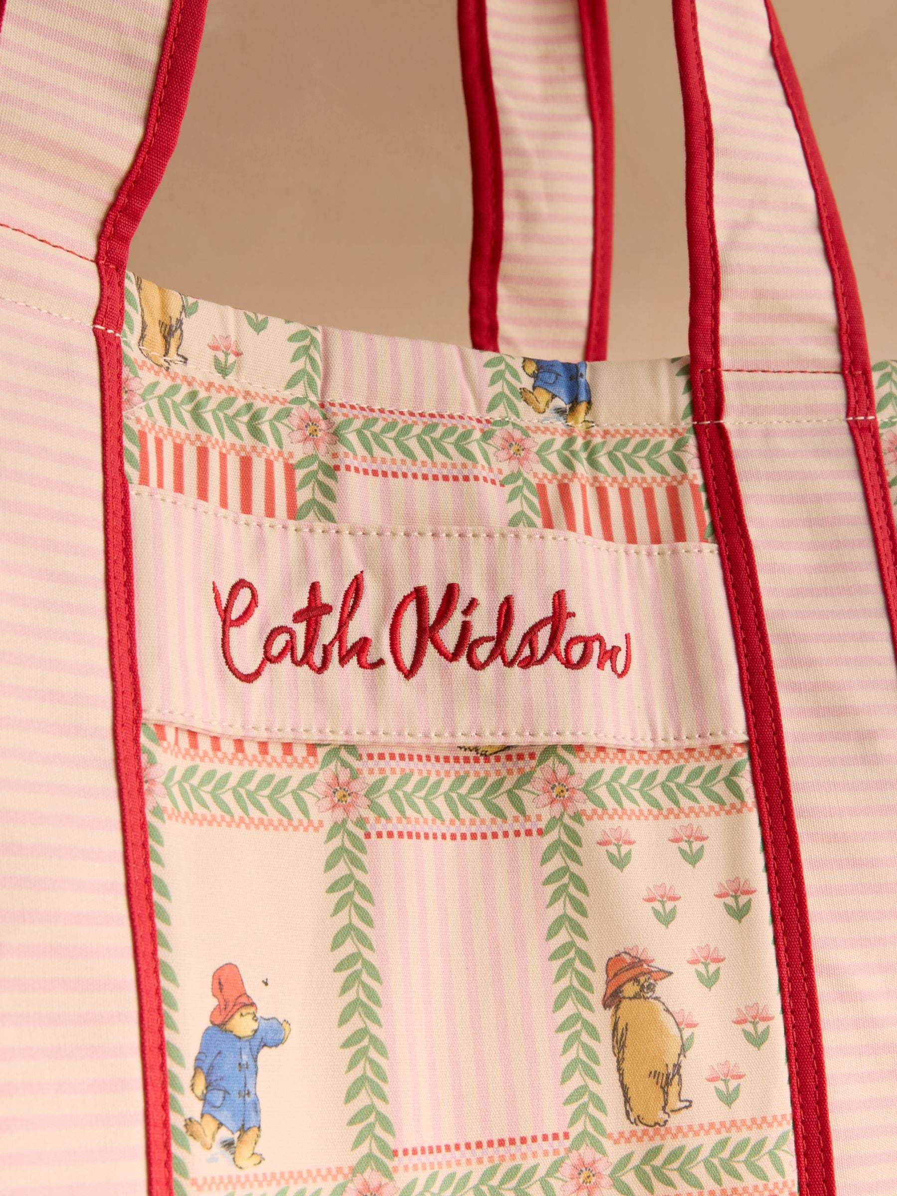 Cath Kidston pink Paddington patchwork quilted shopper bag, imported from the UK
