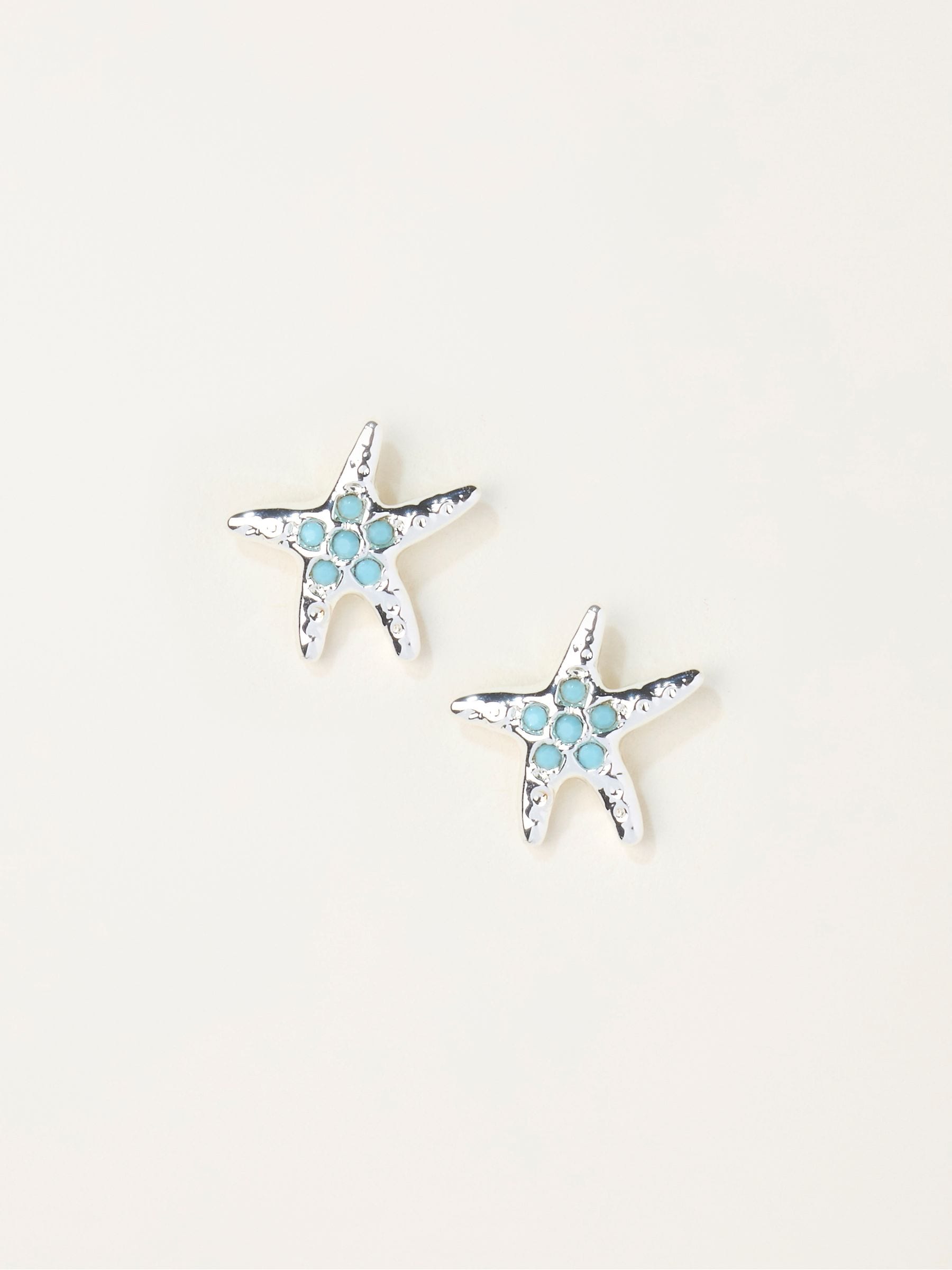 FatFace turquoise starfish stud earrings, imported from the UK
