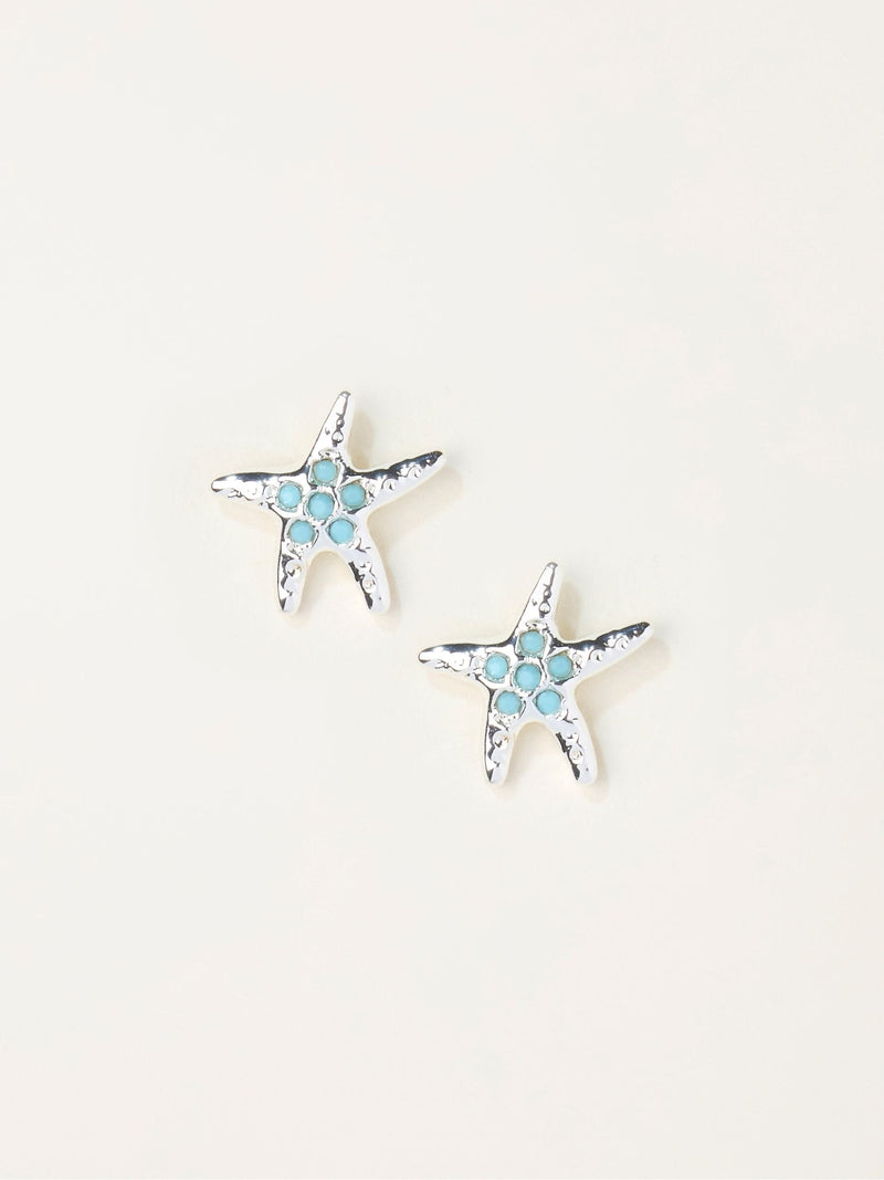 FatFace turquoise starfish stud earrings, imported from the UK