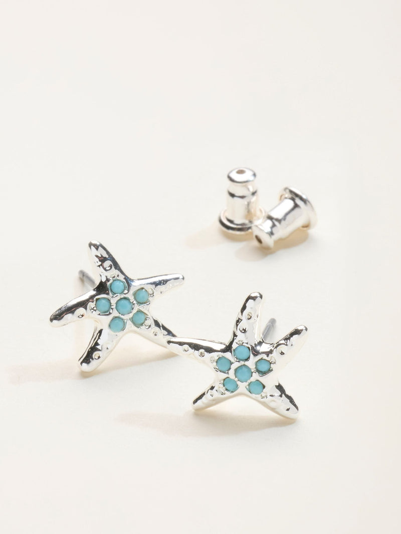 FatFace turquoise starfish stud earrings, imported from the UK