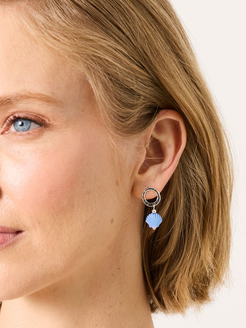 FatFace Blue Shell Drop Earrings, imported from the UK