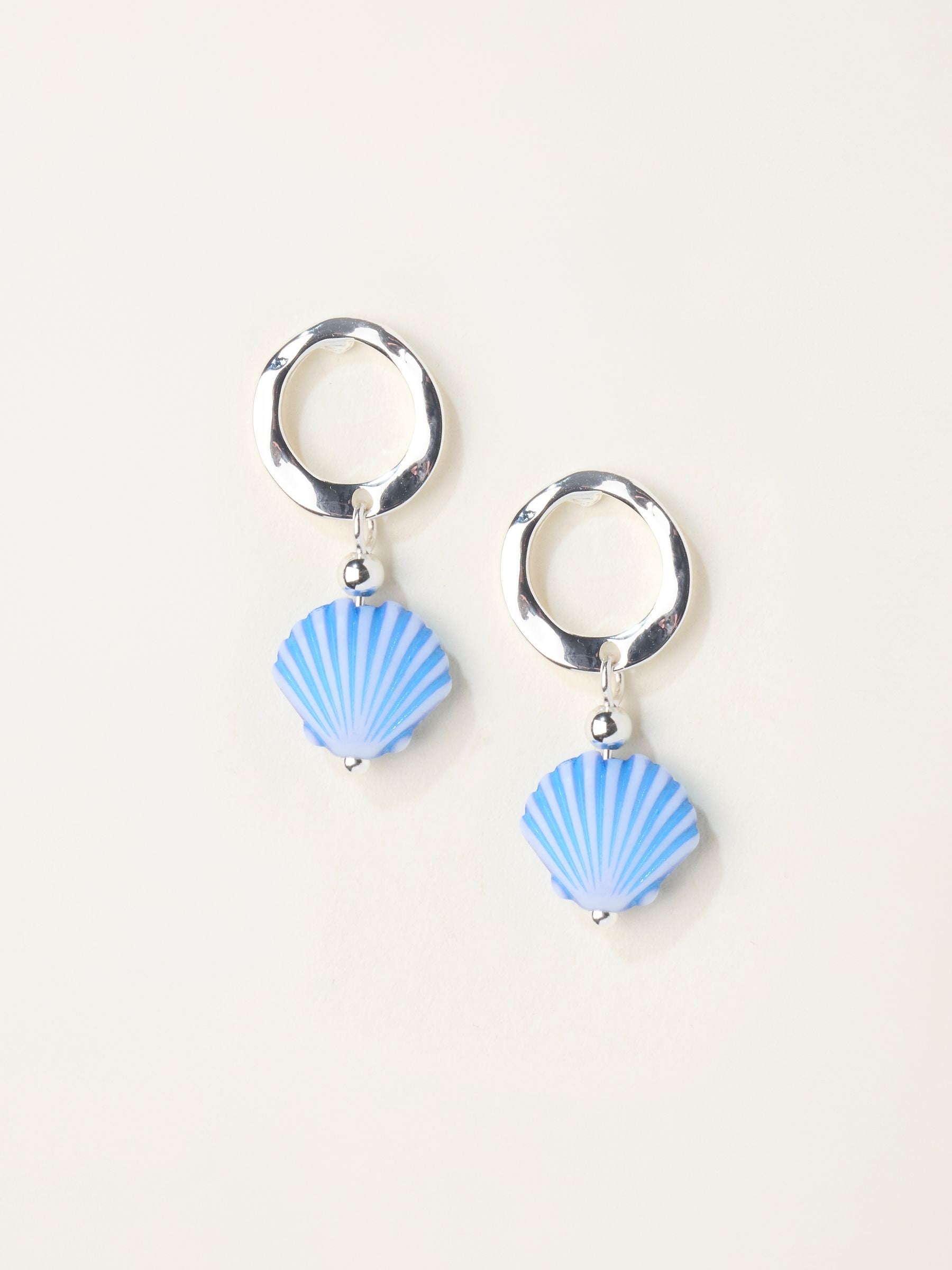 FatFace Blue Shell Drop Earrings, imported from the UK