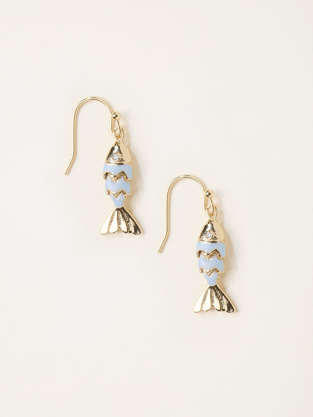 FatFace gold tone fish drop earrings, imported from the UK