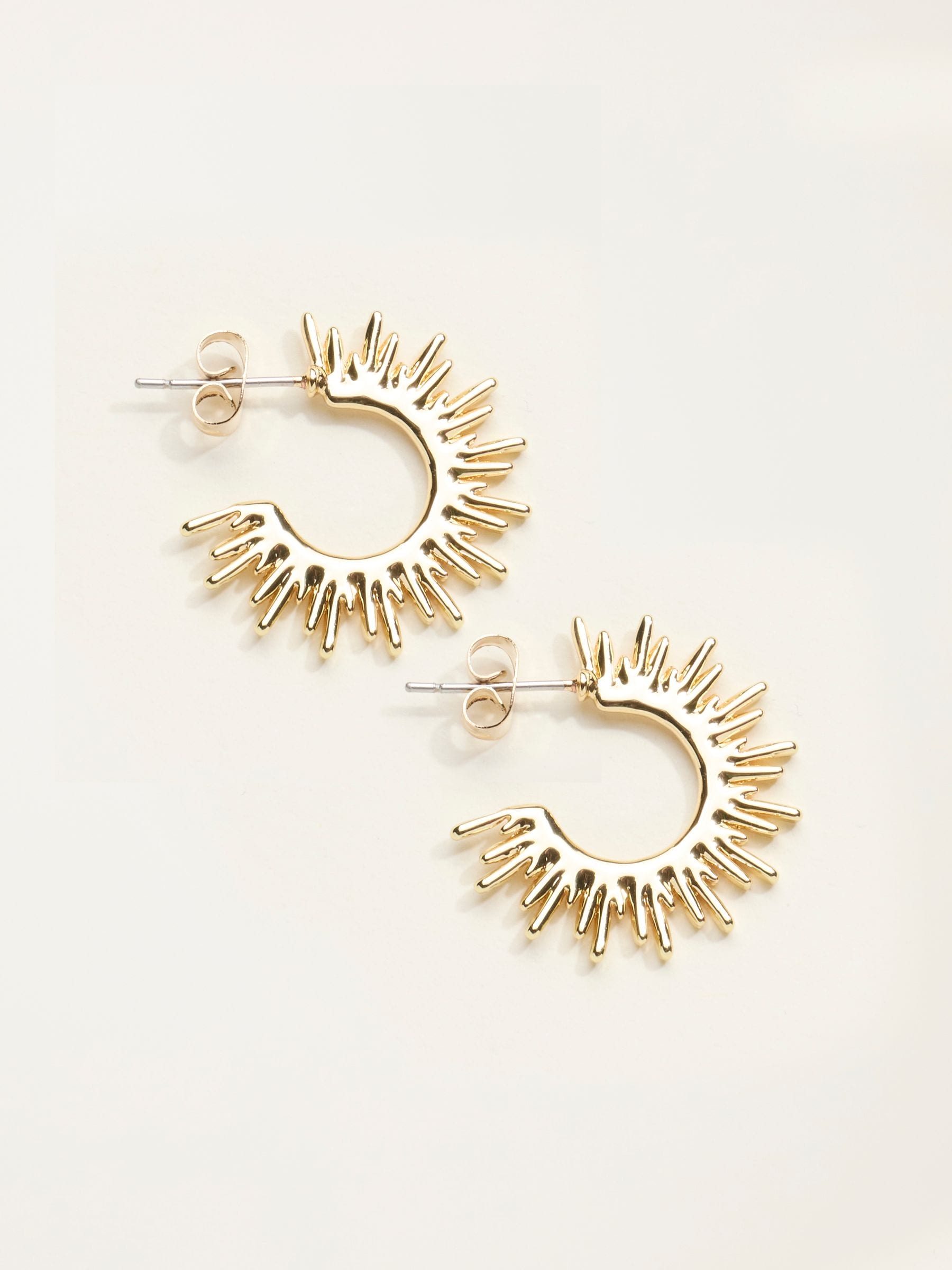 FatFace gold tone sun burst earrings 2cm jewellery - British product