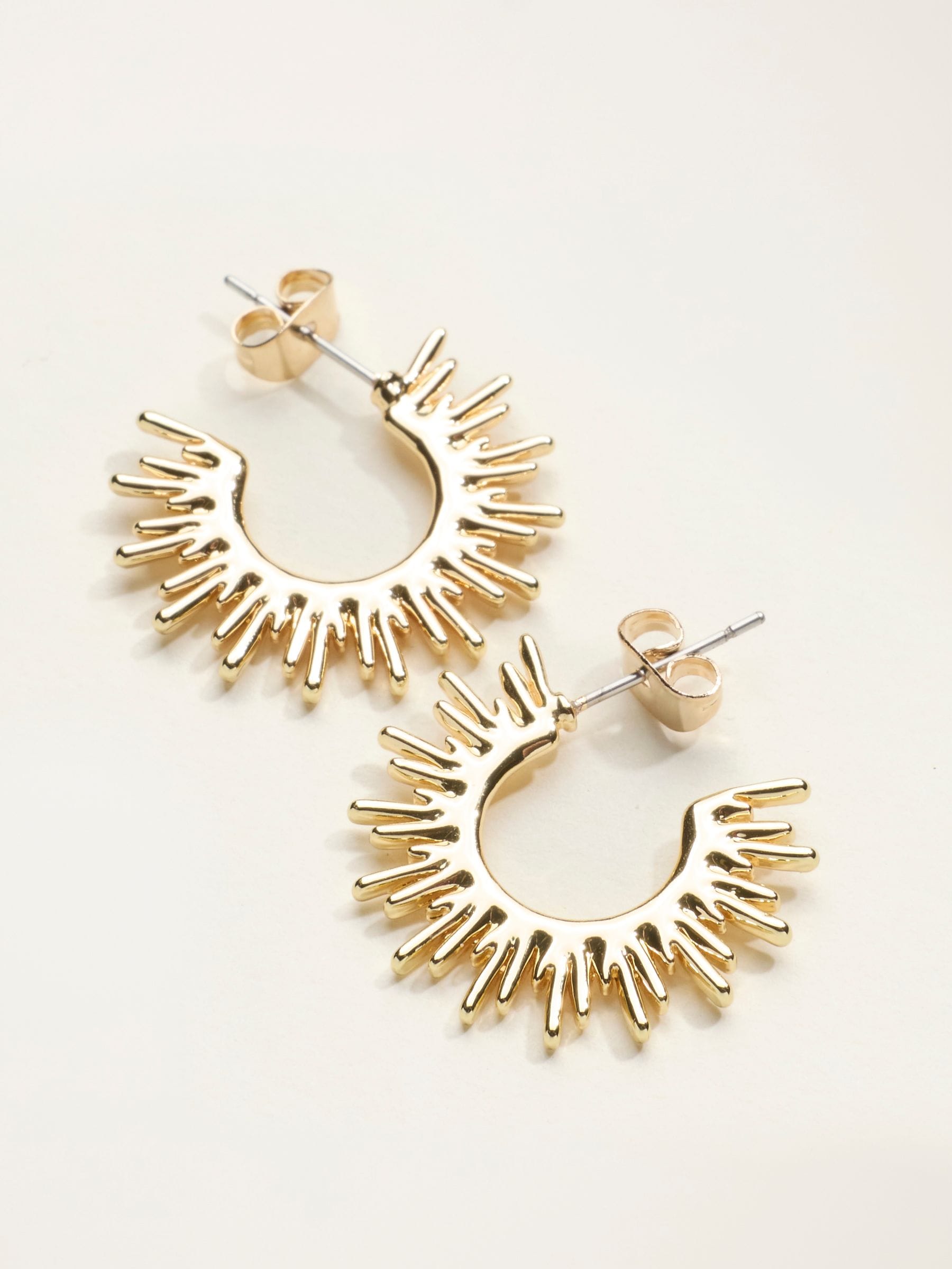 FatFace gold tone sun burst earrings 2cm jewellery - British product