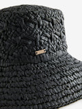 Rockett St George Black Raffia Effect bucket hat - British product