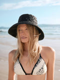Rockett St George Black Raffia Effect bucket hat - British product