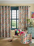 Bluebellgray Multi Pink Tobermory eyelet curtains - British product