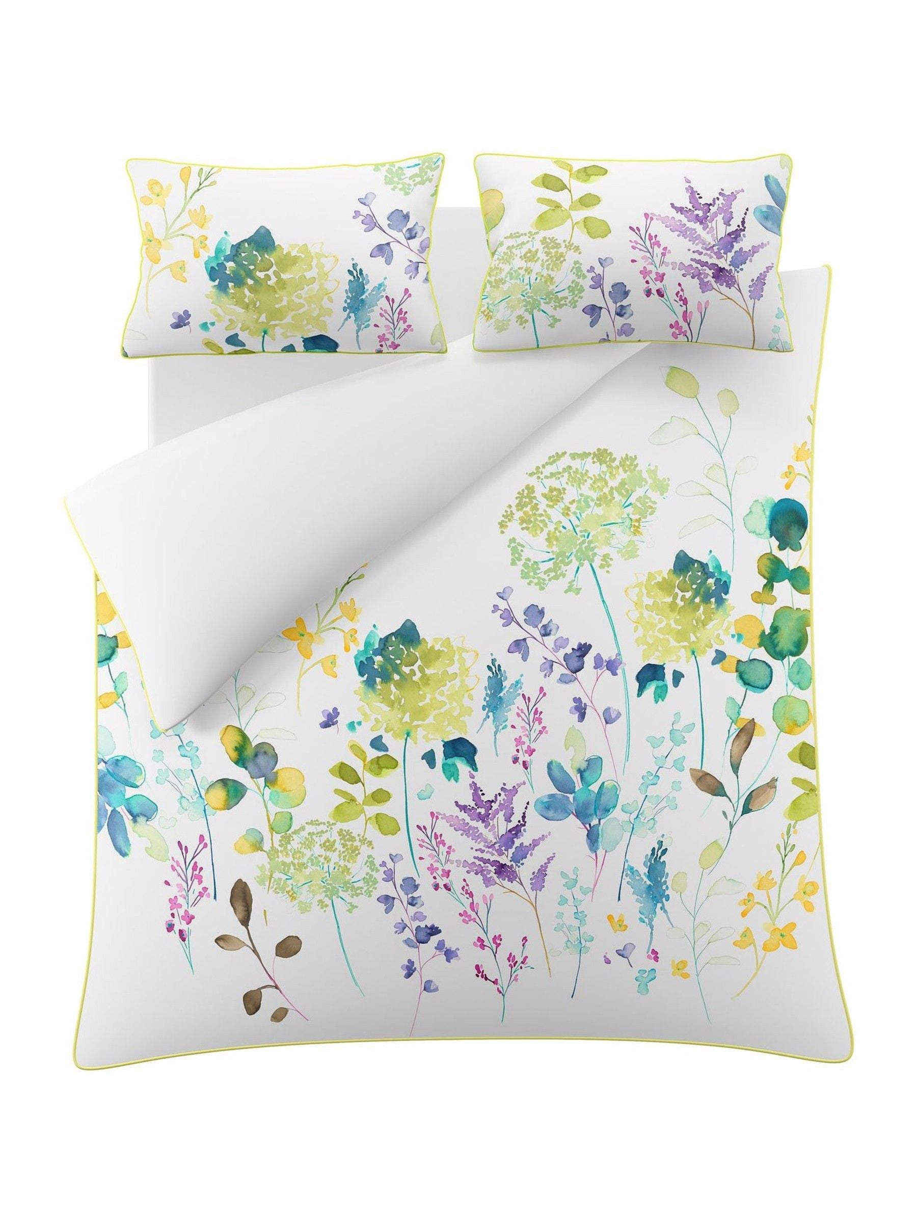 Bluebellgray Leaf Green Botanical duvet cover and pillowcase set - British product