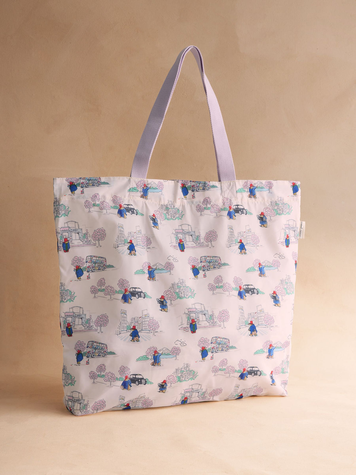 Cath Kidston large foldaway tote bag in Ecru Paddington design (British brand)