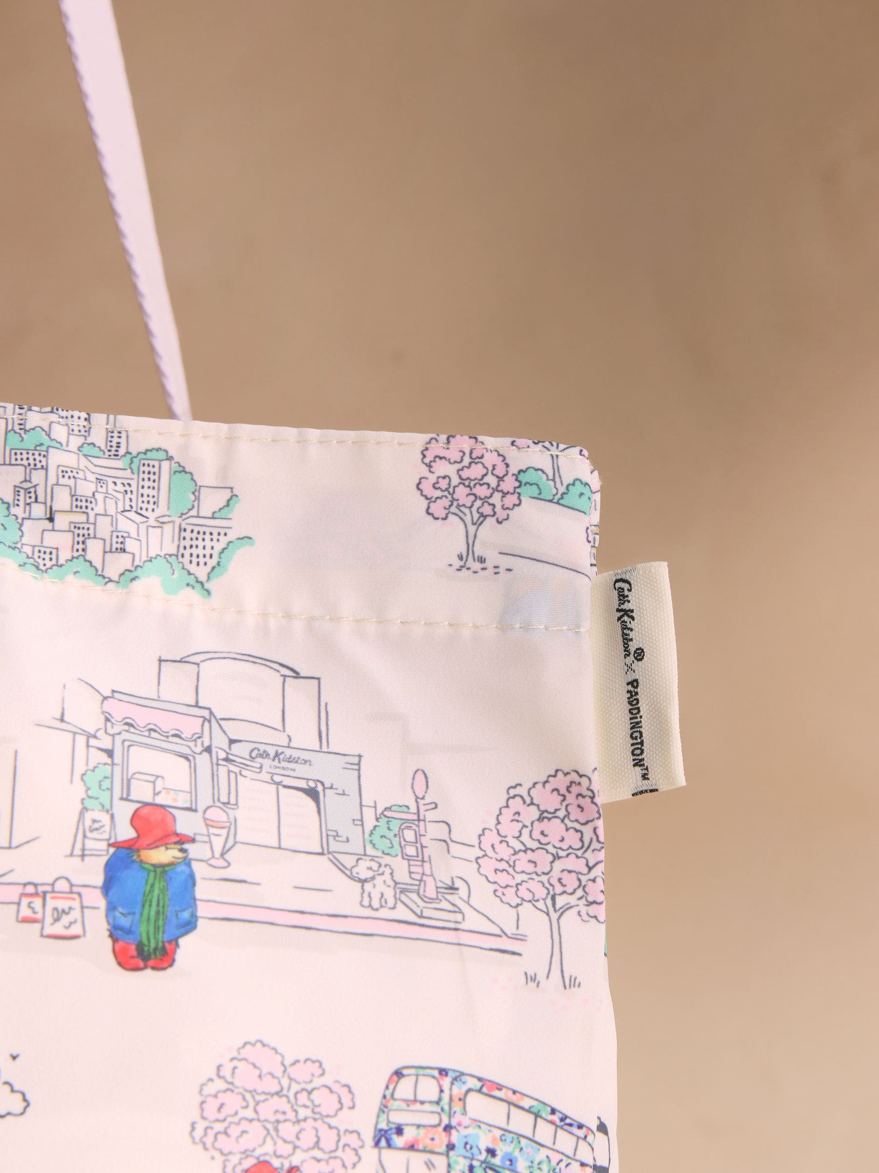 Cath Kidston ecru foldaway shopper bag Paddington print, UK version