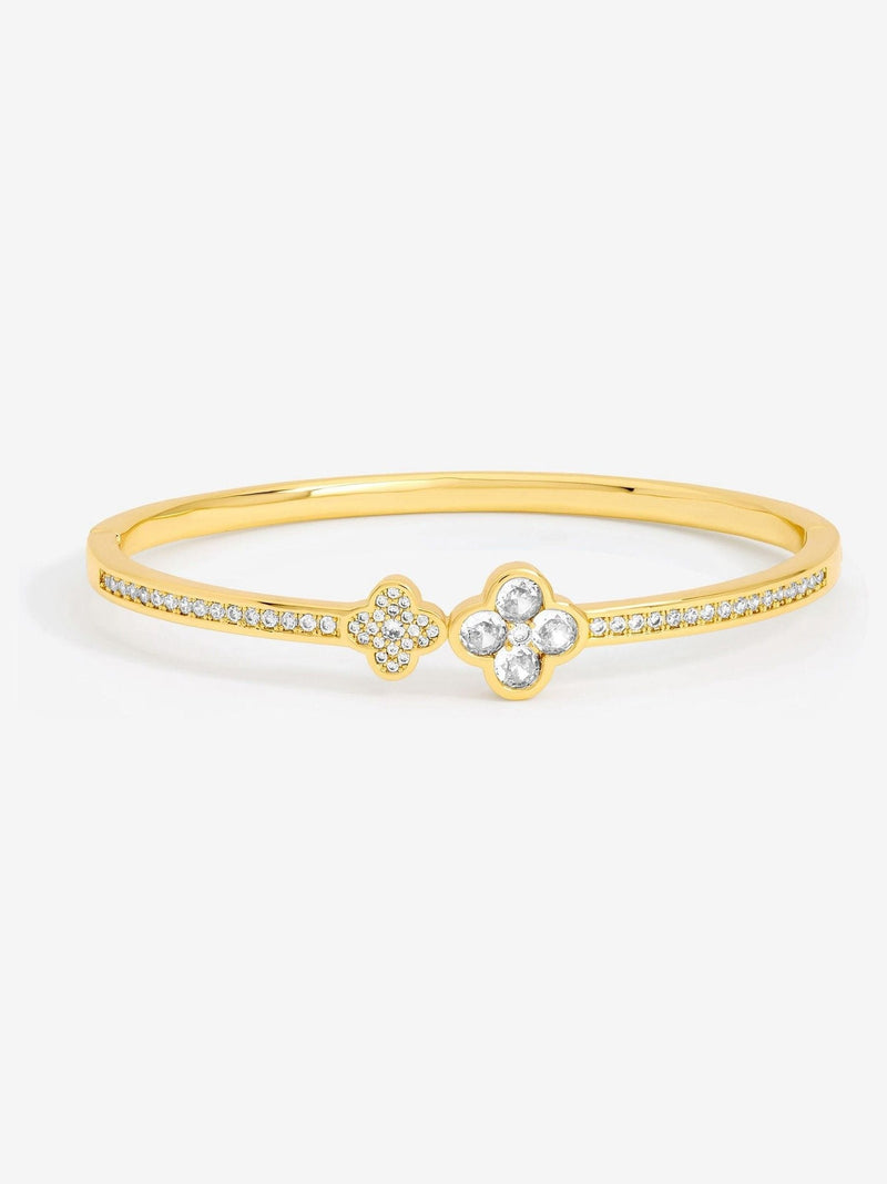 Jon Richard Silver Plated Pave Clover Bangle 188mm