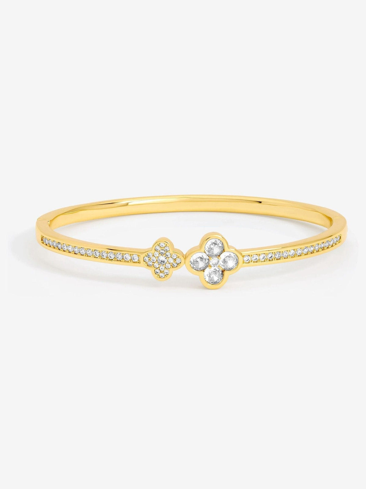Jon Richard Silver Plated Pave Clover Bangle 188mm
