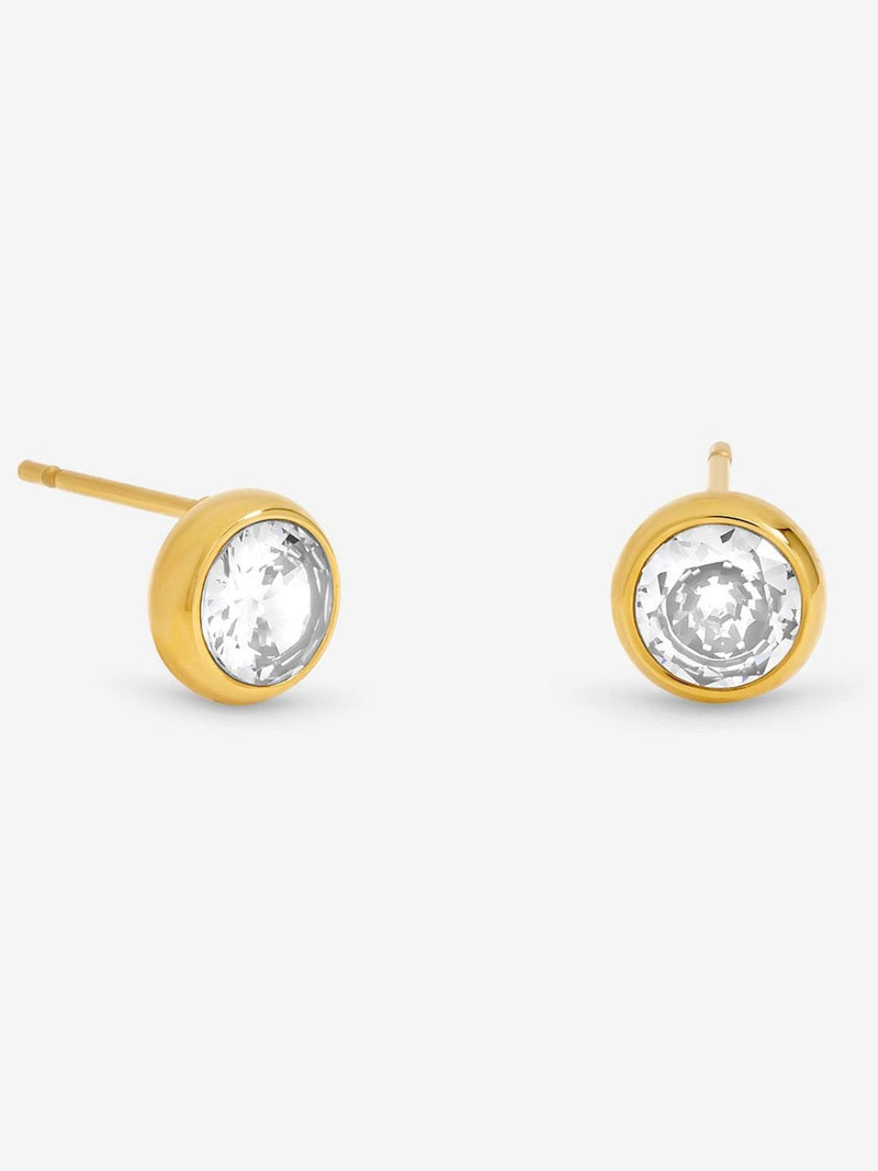 Jon Richard Gold wasserdichte goldfarbene Kristall-Zargen-Ohrstecker
