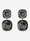 Jon Richard Silver Rhodium Plated and Black Diamond Drop Earrings