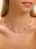 Jon Richard rhodium plated clover necklace with pave crystals, UK version