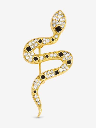 Next Jon Richard Gold Plated Crystal and Jet Snake Brooch Gift Box- Buy online at McGrocer