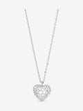 Rhodium Plated Heart Pendant with Pave Crystals in Gift Box