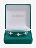 Jon Richard Silver Rhodium Plated Diamond Station Clover Bracelet 190.5mm, UK version