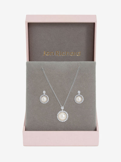 Next Jon Richard Coffret Cadeau Perle Plaqué Argent/Or et Zircon Cubique Halo - Achetez en ligne chez McGrocer