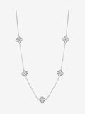 Gold Plated Clover Necklace with Pave Crystals and Jet, 17' Chain and Extender