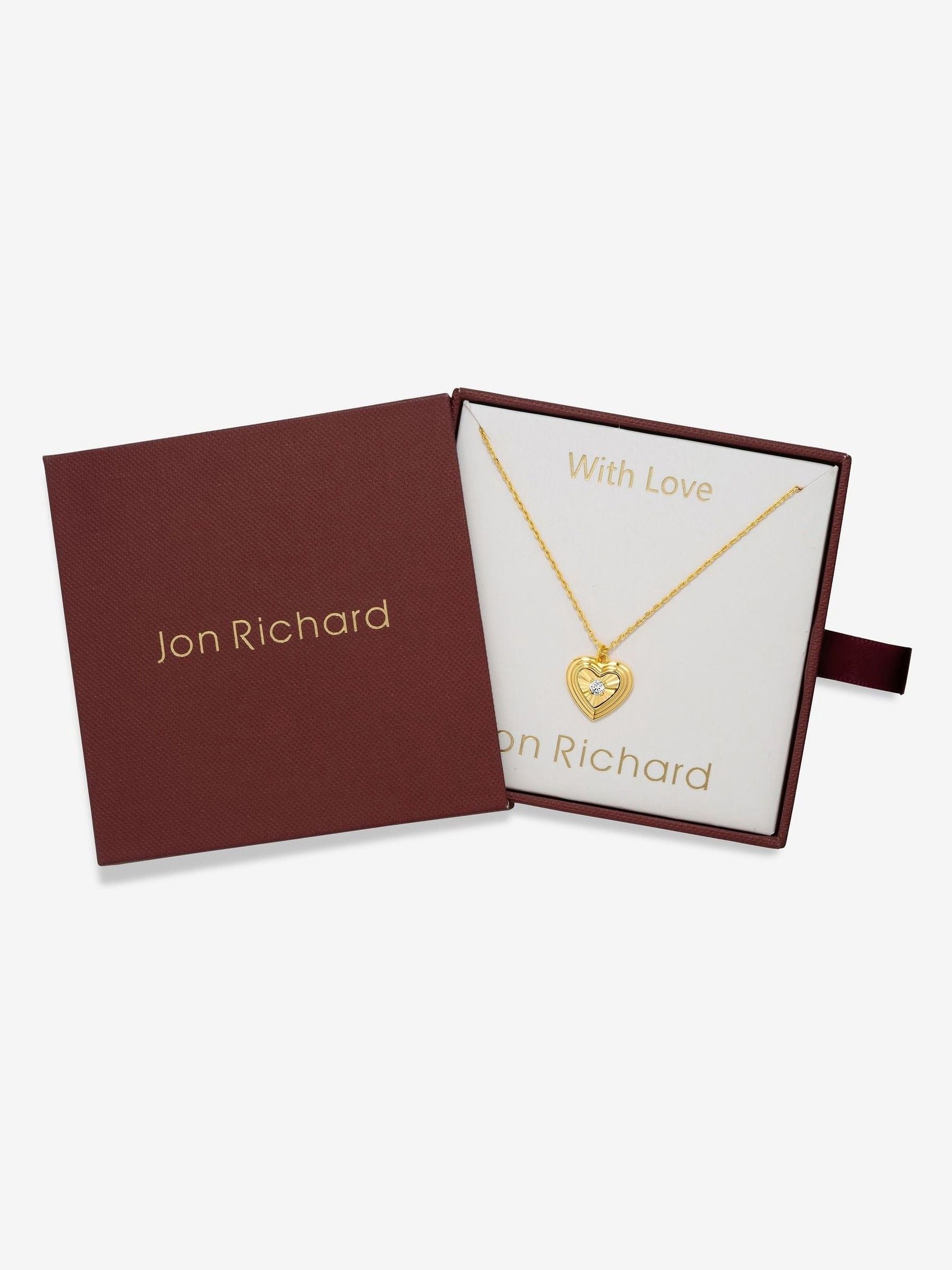 Jon Richard 18K gold plated heart pendant in gift box, UK version