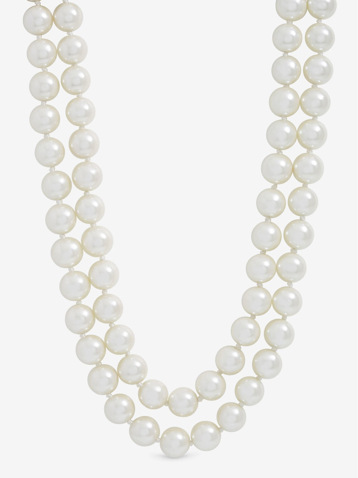 Gold Plated Double Row Pearl Necklace 506mm