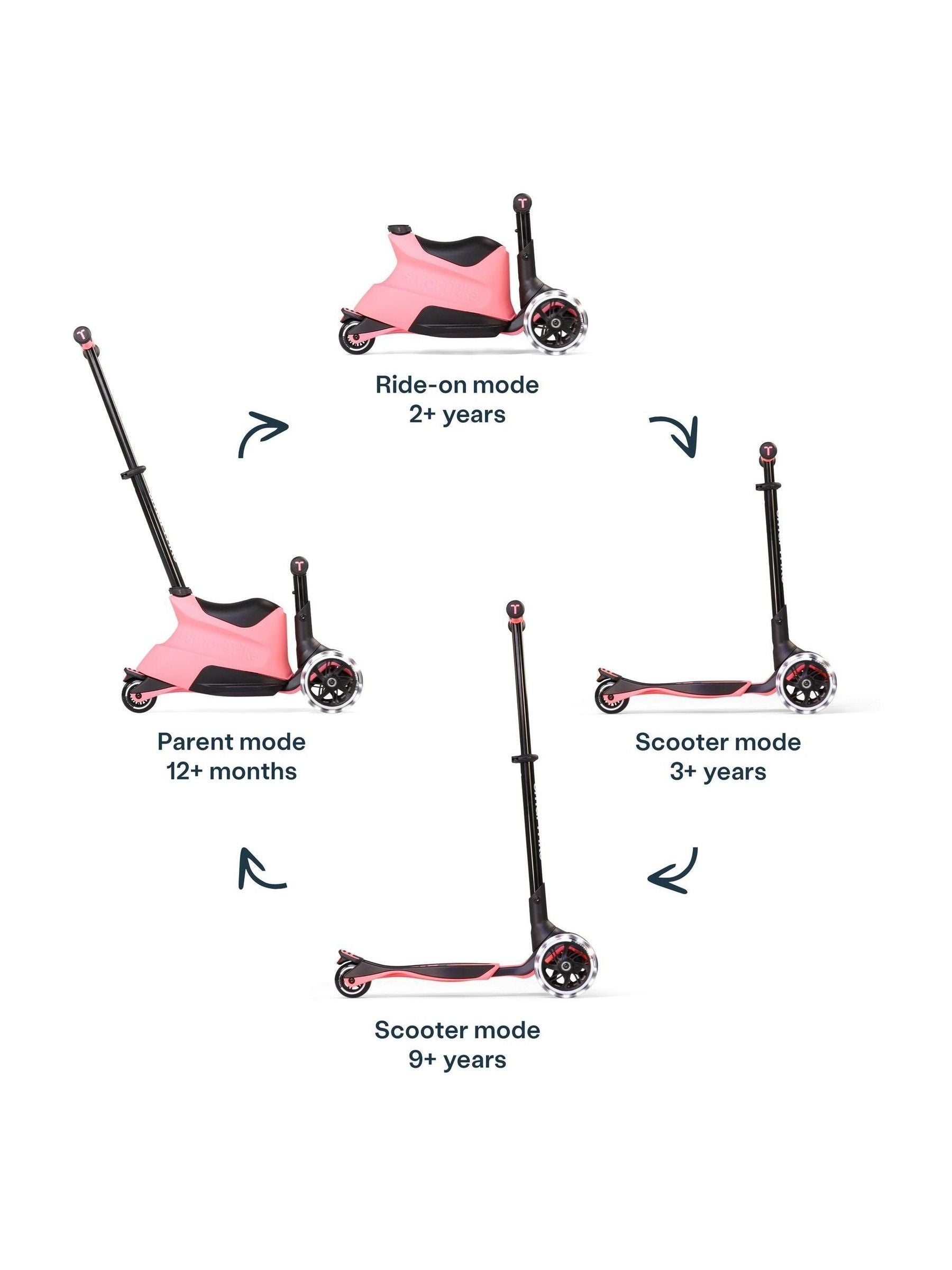 smarTrike Xtend Ride-On Scooter Plus salmon pink, UK version