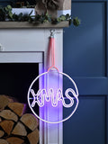 White neon flex Christmas bauble 30cm - British product