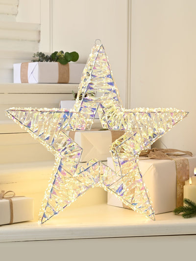Next Festive Warm White Pre Lit Shimmer Star Light - 60cm- Buy online at McGrocer