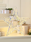 Festive warm white pre lit shimmer star light 60cm, imported from the UK