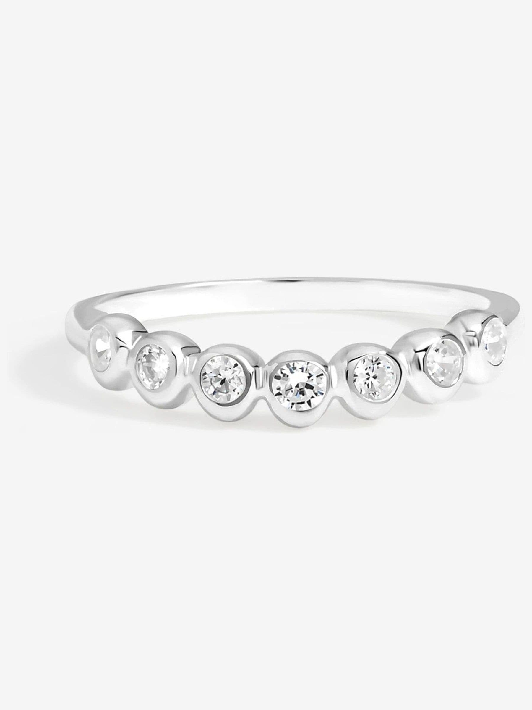 Sterling Silver Cubic Zirconia Clover Pave Ring