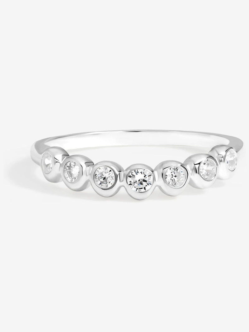 Sterling Silver Cubic Zirconia Clover Pave Ring