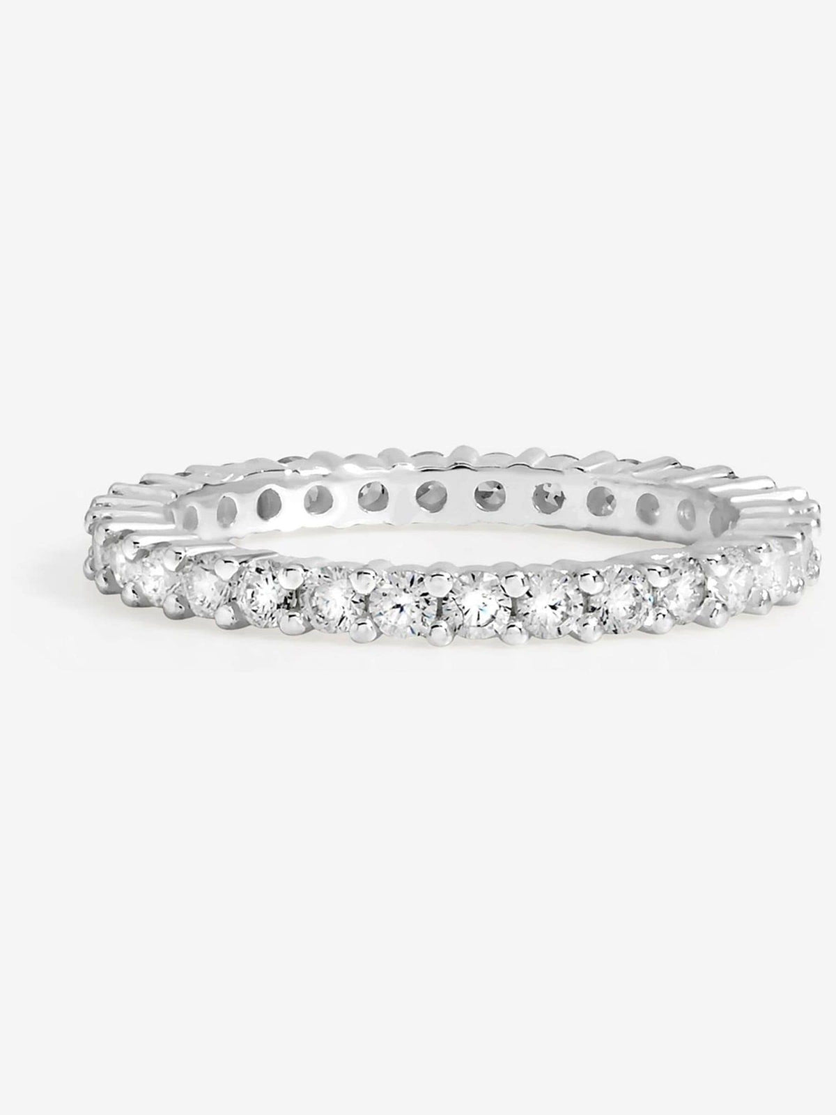925 Sterling Silver Cubic Zirconia Pave Eternity Ring