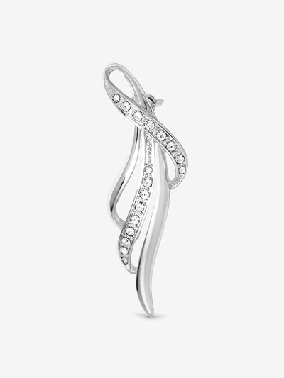 Next Silver Plated and Pave Contemporary Long Brooch with Pin Fastening, 60mm- Buy online at McGrocer