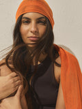 Rust brown multiway scarf sarong with tassels, imported from the UK