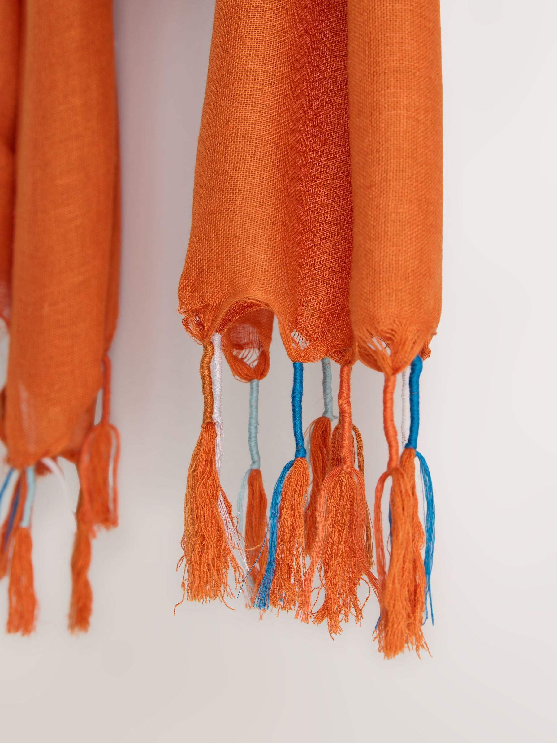 Rust brown multiway scarf sarong with tassels, imported from the UK