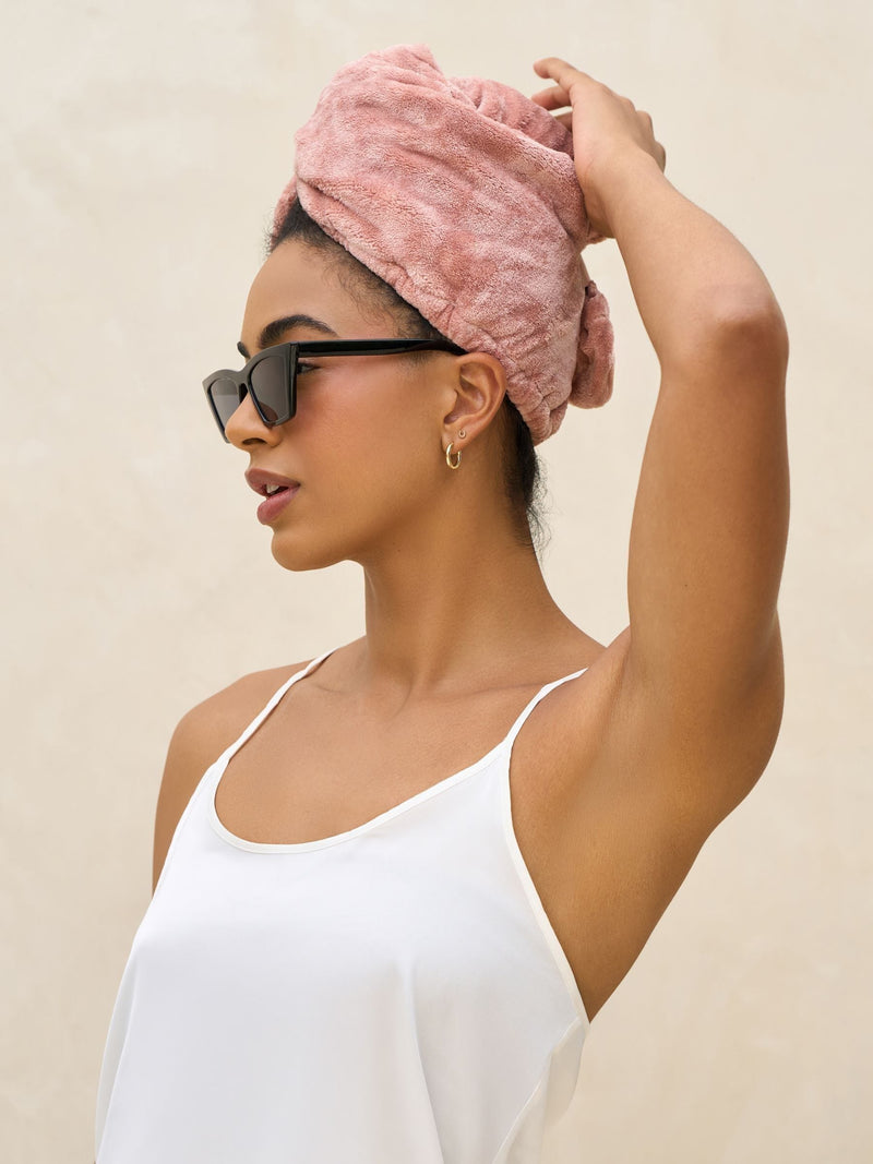 Kitsch plush microfibre hair towel turban, imported from the UK