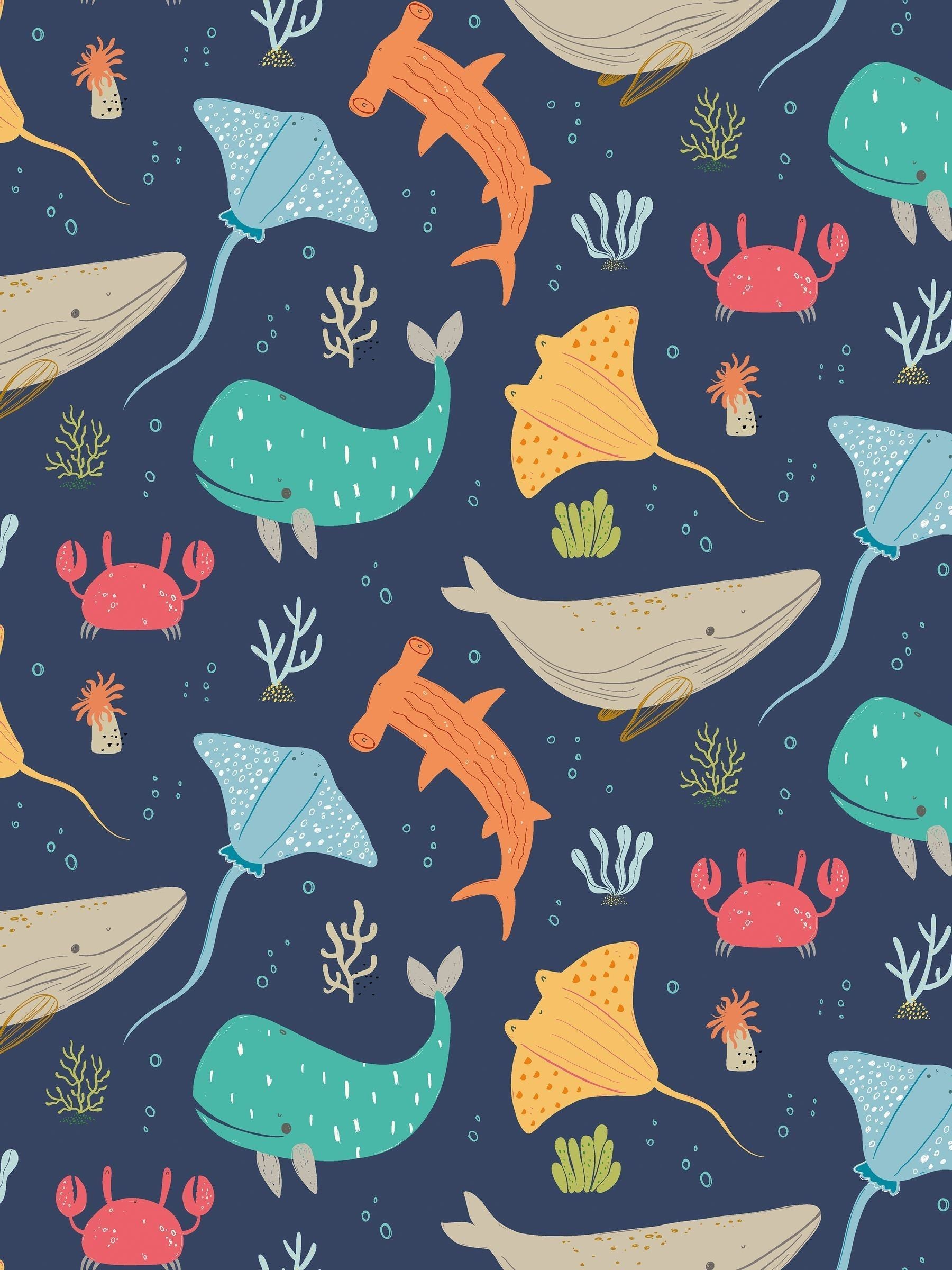 Hoopla Walls Ocean Adventure wallpaper sample A4, imported from the UK